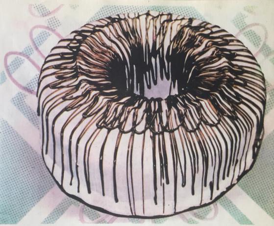 Tortu "Ring". Foto z knihy "Výroba pečiva a koláčov," 1976